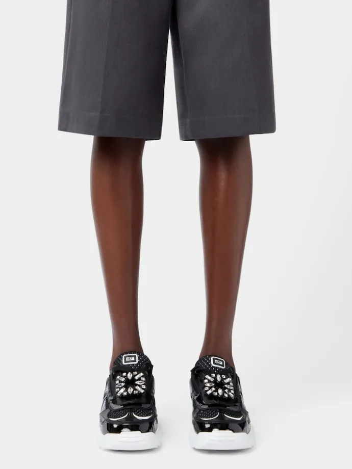 Roger Vivier Viv' on the Run Sneakers in patent leather and fabric Clearance