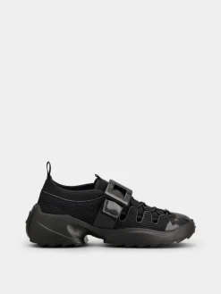 Roger Vivier Viv' on the Run Trekky Sneakers in fabric and patent leather Clearance