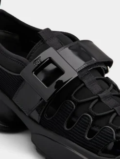 Roger Vivier Viv' on the Run Trekky Sneakers in fabric and patent leather Clearance