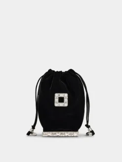Roger Vivier Viv' Pocket Strass Cube Bag in Velvet Sale