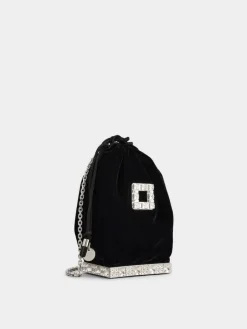 Roger Vivier Viv' Pocket Strass Cube Bag in Velvet Sale