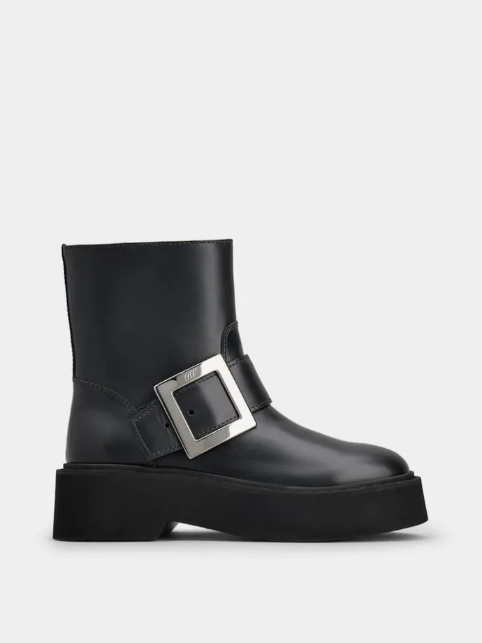 Roger Vivier Viv' Rangers Booties in leather Outlet