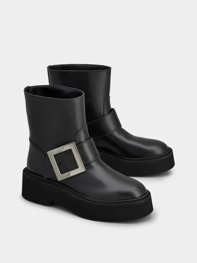 Roger Vivier Viv' Rangers Booties in leather Outlet