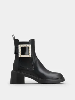 Roger Vivier Viv' Rangers Chelsea Booties in leather Clearance