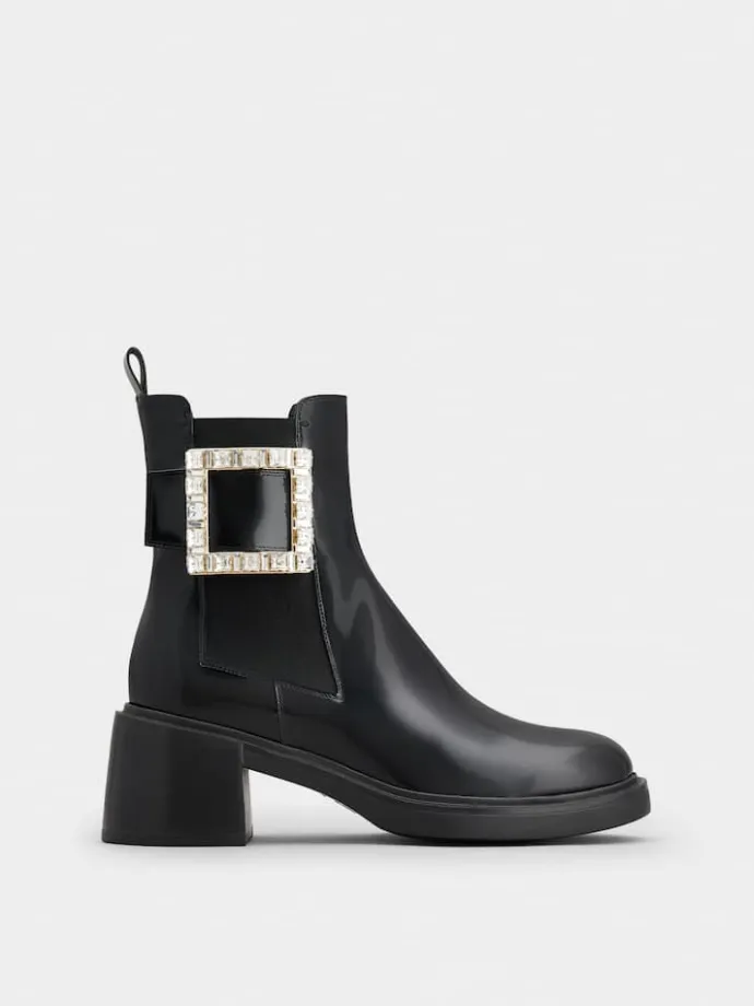 Roger Vivier Viv' Rangers Chelsea Booties in leather Clearance