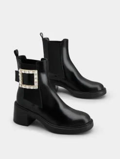 Roger Vivier Viv' Rangers Chelsea Booties in leather Clearance