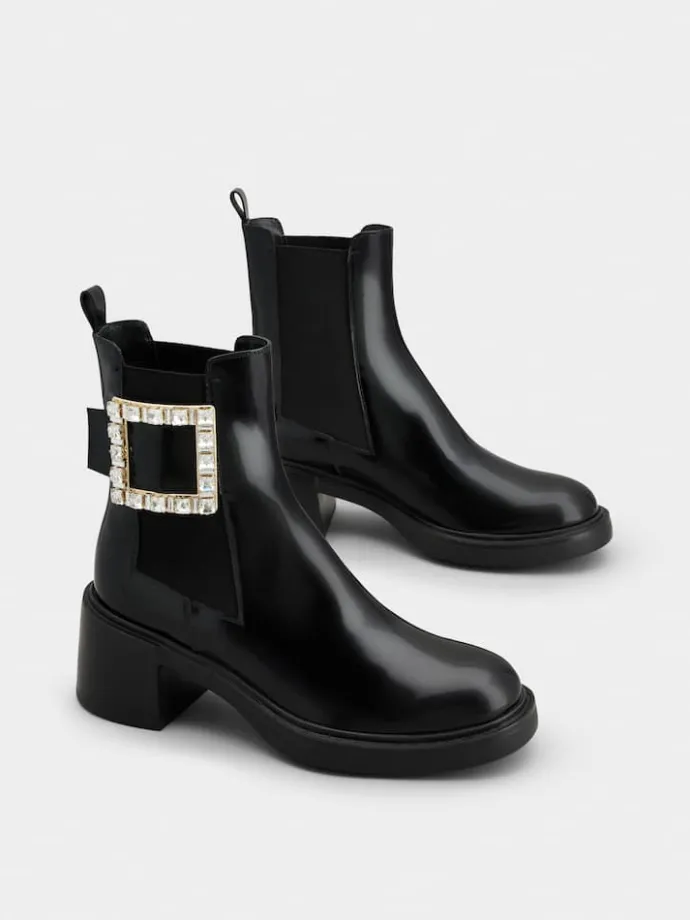 Roger Vivier Viv' Rangers Chelsea Booties in leather Clearance