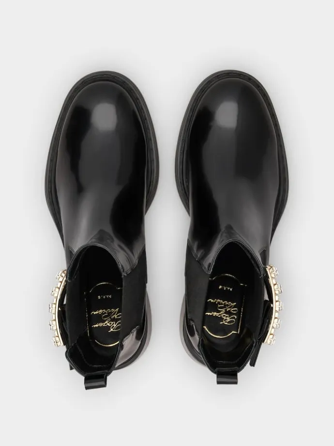 Roger Vivier Viv' Rangers Chelsea Booties in leather Clearance