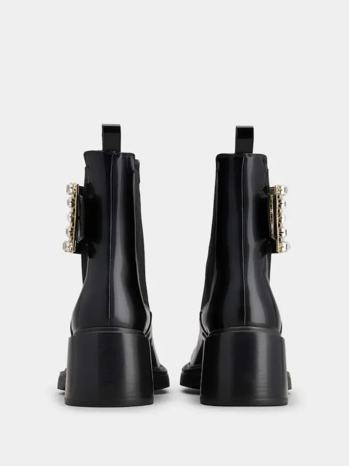 Roger Vivier Viv' Rangers Chelsea Booties in leather Clearance