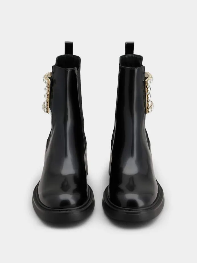Roger Vivier Viv' Rangers Chelsea Booties in leather Clearance