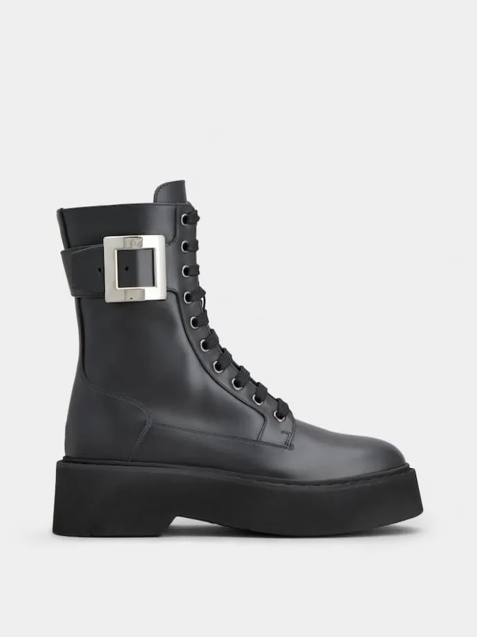 Roger Vivier Viv' Rangers Combat Boots in leather Clearance