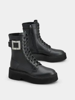 Roger Vivier Viv' Rangers Combat Boots in leather Clearance