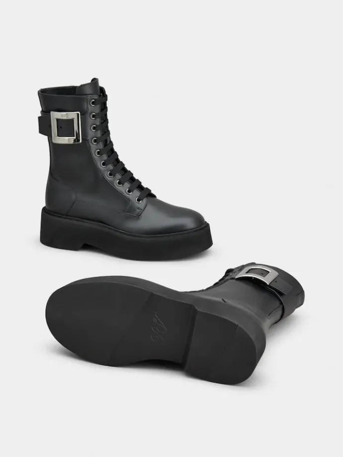 Roger Vivier Viv' Rangers Combat Boots in leather Clearance