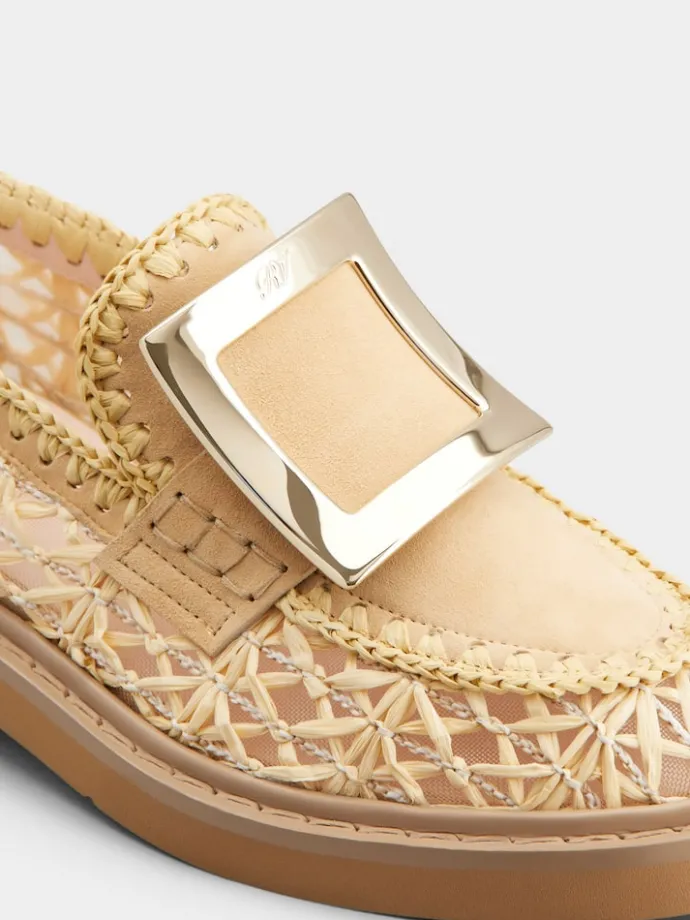 Roger Vivier Viv' Rangers Loafers in raffia Clearance