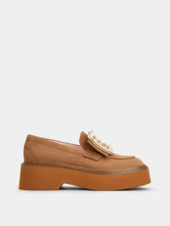 Roger Vivier Viv' Rangers Loafers in suede Online