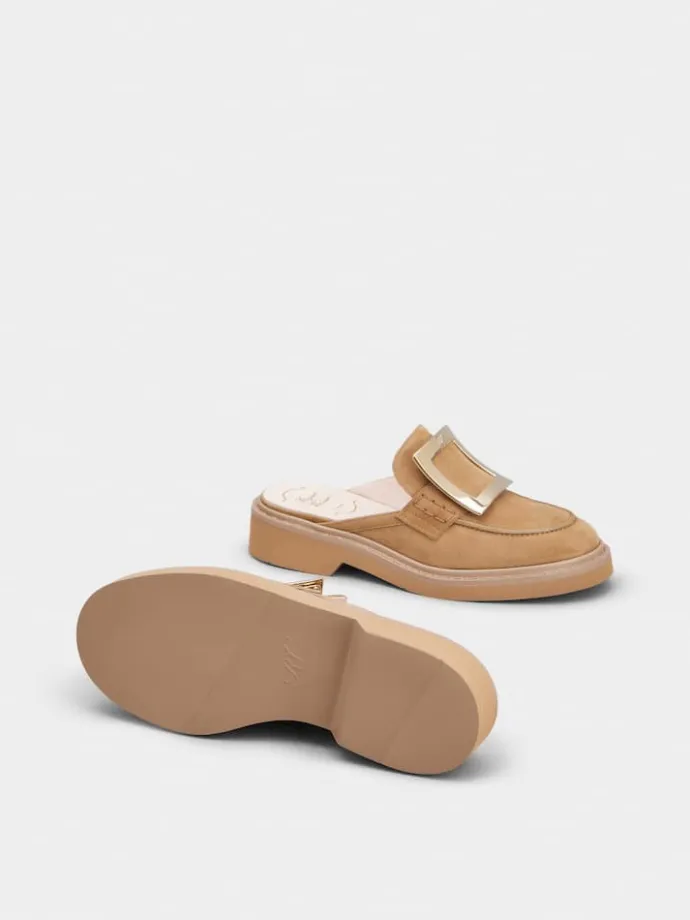 Roger Vivier Viv' Rangers Mules in suede Hot