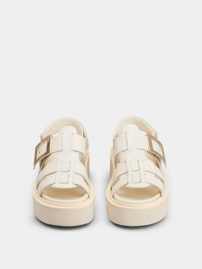 Roger Vivier Viv' Rangers Sandals in leather Best