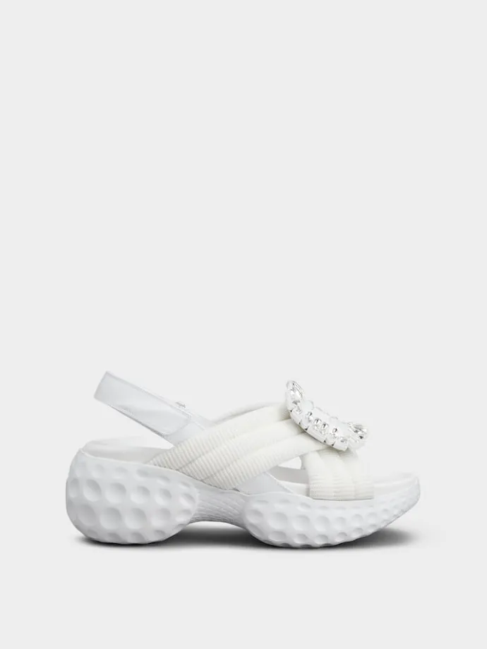 Roger Vivier Viv' Run Light Sandals in fabric Discount