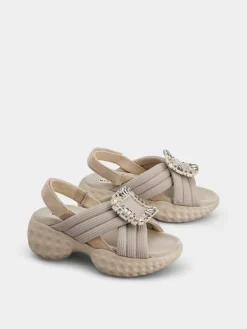 Roger Vivier Viv' Run Light Sandals in fabric Hot