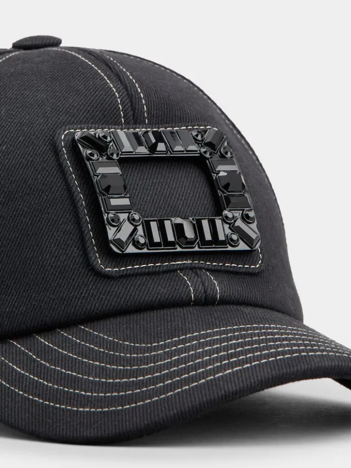 Roger Vivier Viv' Skate Baseball Cap in denim Outlet
