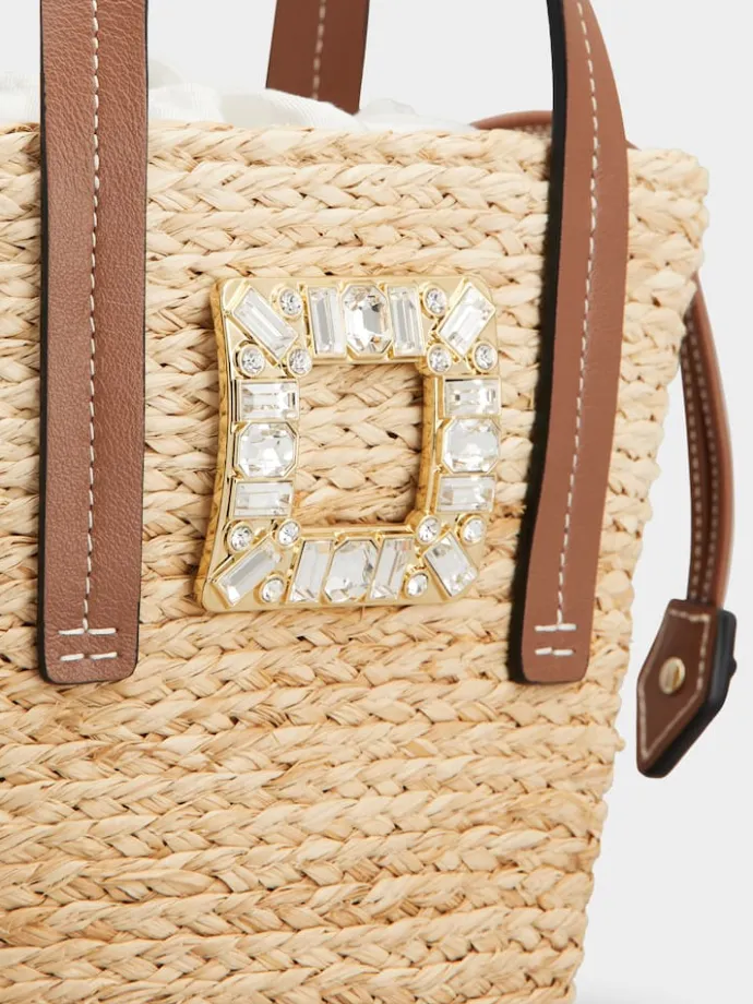Roger Vivier Viv' Skate Bucket Bag in raffia Best