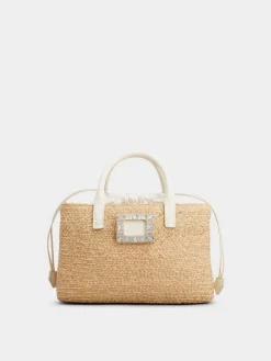 Roger Vivier Viv' Skate Small Shopping Bag in raffia New