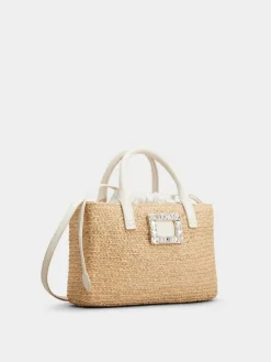 Roger Vivier Viv' Skate Small Shopping Bag in raffia New
