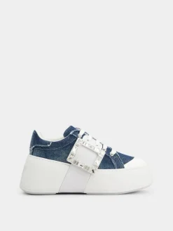 Roger Vivier Viv' Skate Sneakers in denim Outlet