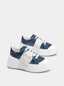 Roger Vivier Viv' Skate Sneakers in denim Outlet