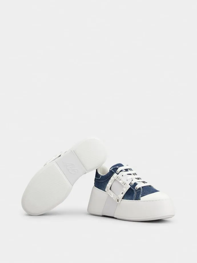 Roger Vivier Viv' Skate Sneakers in denim Outlet