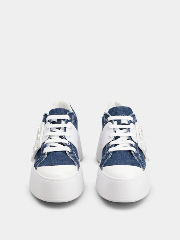 Roger Vivier Viv' Skate Sneakers in denim Outlet