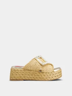 Roger Vivier Wedge Mules in raffia Fashion