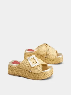 Roger Vivier Wedge Mules in raffia Fashion